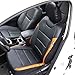 Raptor Vinyl Universal One Front Leather Seat Cover Fits Car Trucks suv with Airbag Split Low Back Bucket Seat Protector Black/Orange