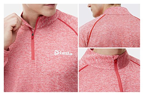Tesla TM-MKZ02-SDR_2X-Large Men's 1/4 Zip Cool Dry Active Sporty Shirt MKZ02