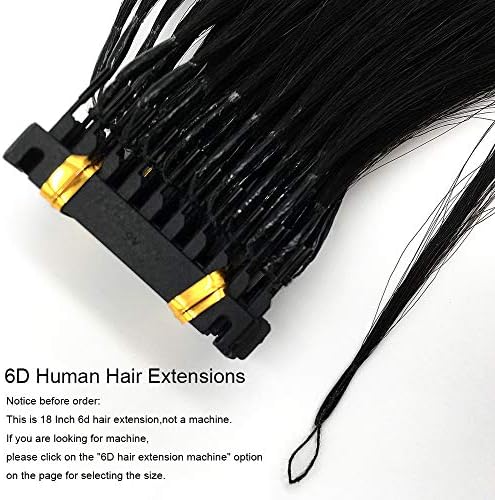 XIANGRUI HAIR 6D Hair Extensions for Fast Hair Extension High End Connection Technology 100% Human Hair Extensions (18 Inch)