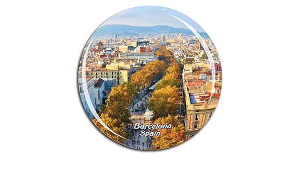 Weekino España Las Ramblas Barcelona Imán de Nevera 3D de Cristal ...