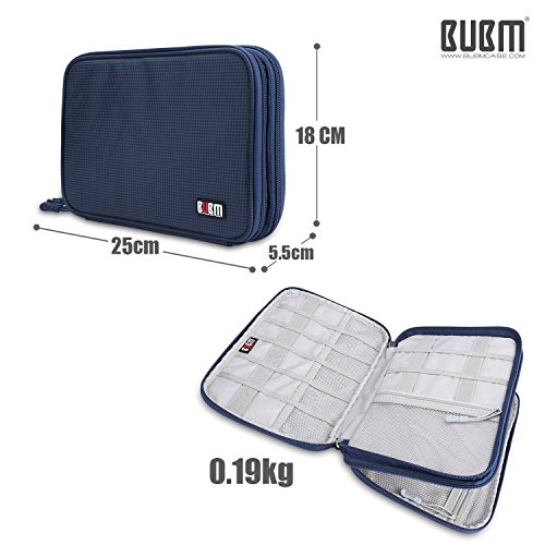 image for Travel Cables Cords Organizer,BUBM Double Layers Electronics Travel Or