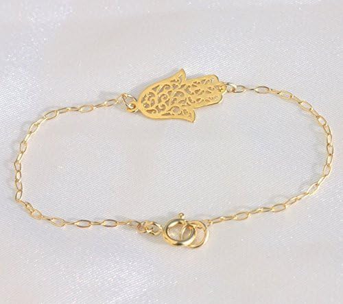Gold Hamsa charm bracelet - Hamsa Hand Of God Gold or silver Bracelet 5"-7.5" Chain Bracelets for Women