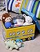 Yellow & Blue Train Collapsible Storage Organizer by Clever Creations | Storage Box Folding Storage Ottoman for Your Bedroom | Perfect Size Storage Chest for Books, Shoes & Games