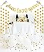 Threemart Glittery Gold Cheers to 70 Years Banner for 70th Birthday Wedding Anniversary Party Decoration
