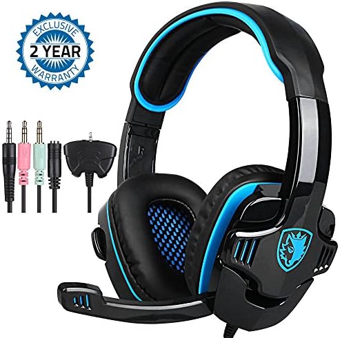 Game Headphone Gaming Headset Noise Cancelling Over Ear Headphone SADES SA-708GT 3.5mm Stereo Sound Music with Mic Volume Control Gamer Headphone for PS4 XBOX 360 Tablet PC Mobile Phones