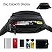 Beautier Cowhide Leather Large Size 7 Pockets Fanny Pack, Waist Pack with Adjustable Strap for Outdoors Workout Traveling Casual Running Hiking Cycling