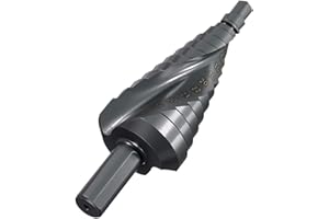 Dtacke 6-30mm/0.23"-1.18" HSS Nitrogen Coated Step Drill Bit Spiral Cone Drill Bit Set Used to Cut Holes