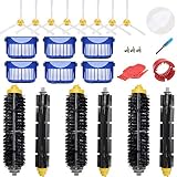 LOVECO Replacement Parts Kit for iRobot Roomba 645 655 675 Robotics,6 Filter,6 Side Brush,3 Bristle and Flexible Beater Brush