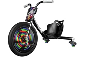 Razor RipRider 360 Lightshow – Trike with Rear Casters and with Motion-Activated Multi-Color Lights, 3 Wheeled Drifting Ride-On for Kids Ages 5 and Up