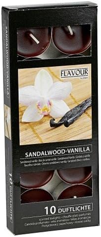 Gala Aromatic Scented Tea Lights / Diameter 4 CM SANDALWOOD- Vanilla Scent 10–Piece Set (1 Set)