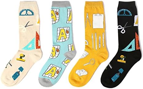 Cool Funny Men’s, Women, Unisex 4-Pair Novelty Cotton Crew Dress Socks – By Pedranna