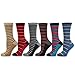 Womens Dress Socks Novelty Socks 12-Pair Crew (Thin-Ministripes_12pair)