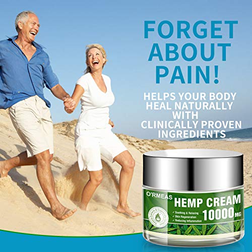 Natural Hemp Cream for Muscle,Joints,Hips,Back,Knees,Neck Natural Hemp Oil Extract Gel 10000 MG/ 4 oz