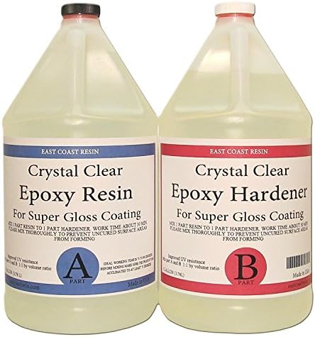 EPOXY RESIN CRYSTAL CLEAR 2 Gallon Kit. FOR SUPER GLOSS COATING AND TABLETOPS