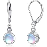 Dorunmo Moonstone Celtic Earrings 925 Sterling Silver Leverback Earrings Filigree Moonstone Earrings Birthday Christmas Jewelry for Women