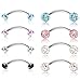 ORAZIO 8Pcs 16G Stainless Steel Eyebrow Ear Navel Belly Lip Ring Body Piercing Jewelry 12mm