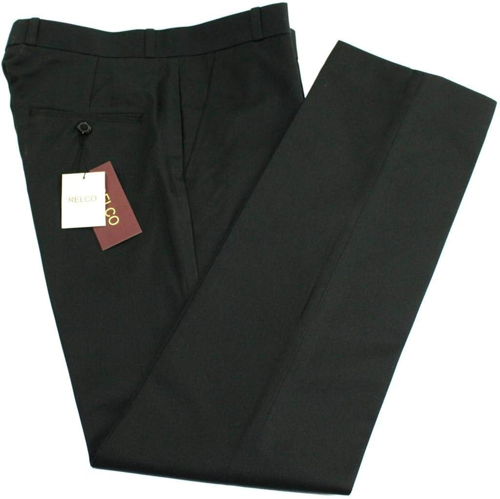 Relco Men's Classic Black Stay Press Trousers: Amazon.co.uk: Clothing