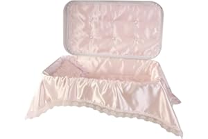 Pet Memory Shop Pet Casket - Elegance Pet Loss Coffin, Choose from 3 Colors & Styles, Pet Memorial Box, for Dogs, Cats, and Animals, Perfect as Pet Loss Gift (Small, White/Pink)