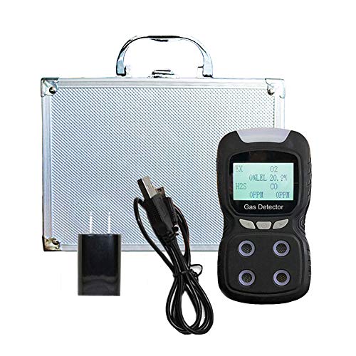 Portable Gas Detector, Gas Clip 4-Gas Monitor Meter Tester Analyzer, Rechargeable LCD Display Sound Light Shock Air Quality Tester, 2-Year Detector - Thumbnail 6