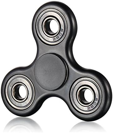 TopQPS Tri-Spinner Fidget Hand Spinner Toy Stress Reducer EDC Focus Toy Relieves ADHD Anxiety and Boredom with over 1 min of Spin Time! - Black