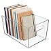 mDesign Plastic Storage Bin with Handles for Office, Desk, Book Shelf, Filing Cabinet - Organizer for Sticky Notes, Pens, Notepads, Pencils, Supplies - 12
