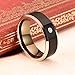 Three Keys Jewelry 8mm Tungsten Wedding Ring Black CZ Inlay Rose Gold Edge Wedding Band Engagement Ring