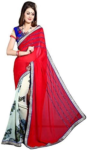 RGN-Retails Womens India Bazaar Embroidered Georgette Multicolor Saree 1969