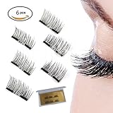 【Upgrade】Long Dual Magnetic False Eyelashes -Ultra Thin 3D Fiber Reusable magnetic eyelashes (6 Pcs)