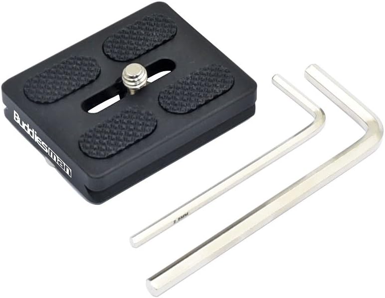 Buddiesman Universal Quick Release Plate 50mm for Tripod Ball Head, Benro Acratech Kirk Wimberley Gitzo Manfrotto RRS Arca Swiss and Other Arca-Style Quick Release Plate