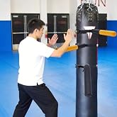 TuiLesoung Wing Chun Dummy, Portable Freestanding Chinese Kong Fu Training Equipment, Wall/Tree/Pole Mounted Exercise Tool with 3 Wooden Arms &amp; Leg for Outdoor Park Home Martial Arts Training