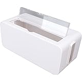 Cosiki Power Outlet Storage Box, Beautiful Multipurpose Dustproof Dustproof Wire Desk Drawer White