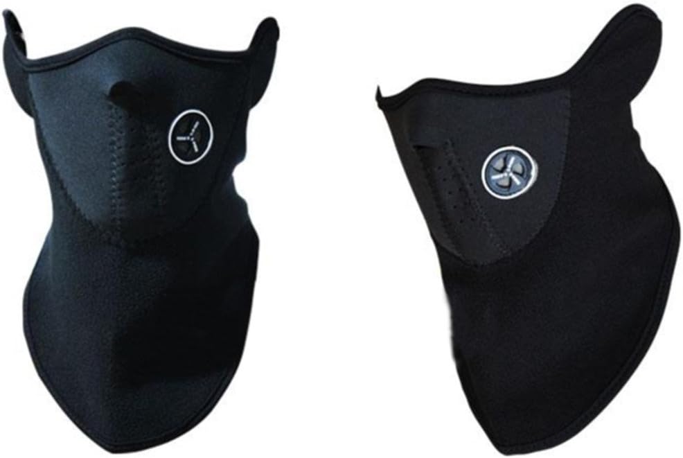 QueenTek Winter Motorcycle Biking Skiing Skateboard Half Face Mask Wind Veil - Black