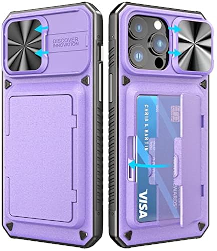 Vihibii for iPhone 14 Pro Max Case, Wallet Case with Card Holder (Storage  Cards), Slide Camera Cover Kickstand [Military Grade Drop Protection]