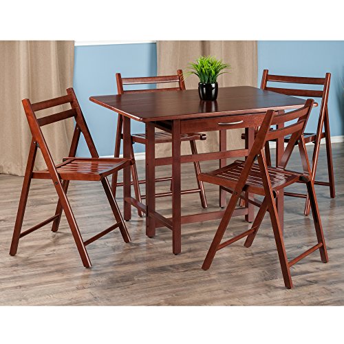 Winsome Wood Taylor 5-Pc Set Drop Leaf Table W/ 4 Folding Chairs