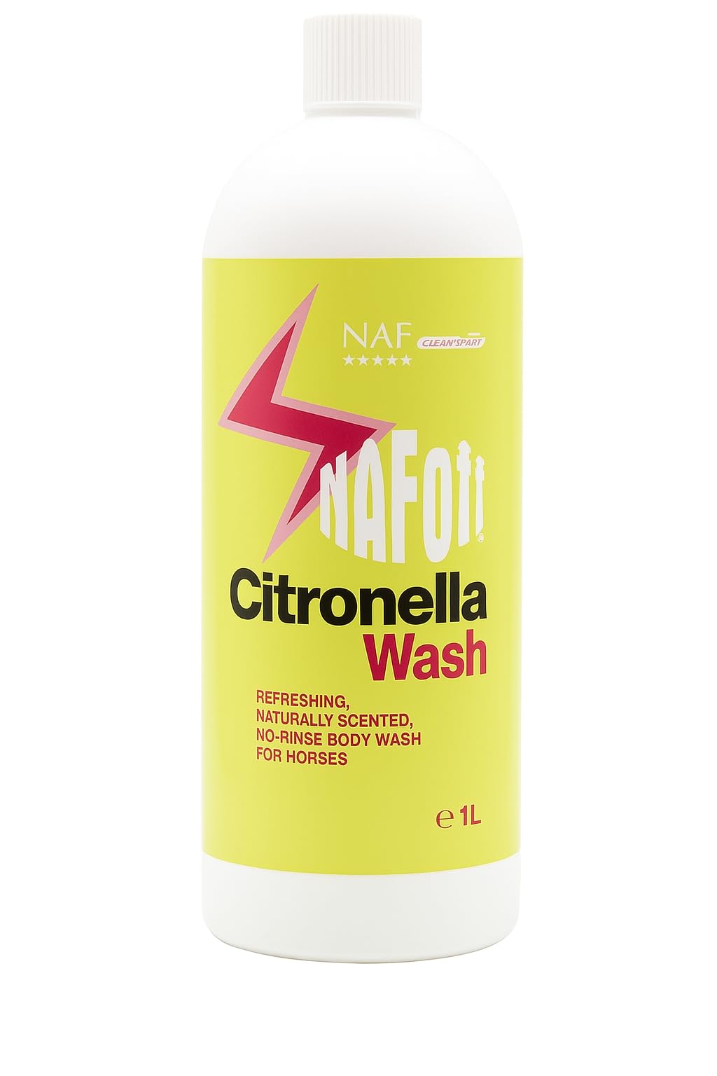 NAF Off Citronella Wash 1L – Refreshing No-Rinse Body Wash for Horses – With Natural Citronella Oil – Ideal After Exercise or Hot Weather – Summer Grooming Essential