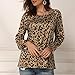 DealinM Plus Size Tops Womens Fashoin Casual Leopard Printed Long Sleeve Round Neck T-Shirt Spring Blouse Tops Yellowthumb 1