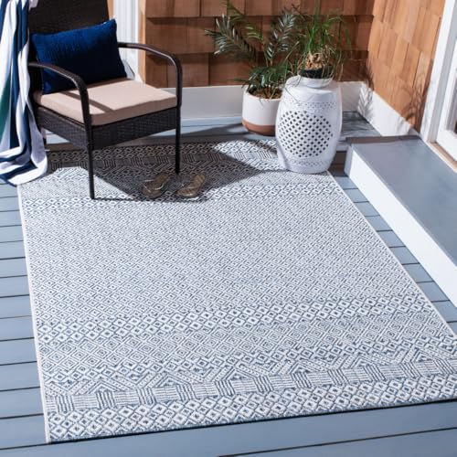 SAFAVIEH Courtyard Collection 6'7' x 9'6' Blue / Navy CY8235 Indoor/ Outdoor Pa…