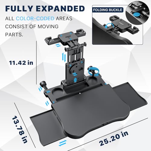 Car Table for Back Seat Passenger, Desk with Drink Holder and Mobile Phone Holder, Multifunctional Dining Table for Children Adults Foldable Adjustable Load Capacity 15-20 kg