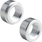 DEWHEL Pair 3/8" NPT Pipe Thread Aluminum Weld On Fitting Bung (Silver)