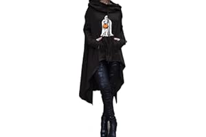 Bilqis Long Sleeve Sweatshirts for Women Irregular Hem Long Hoodies Black Cloak Tunic Tops Cloak with Hood