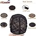 Wig Cap for Wig Making Double Lace Wig Cap with Adjustable Straps Wig Cap for Women Wig Making Caps on The Back Swiss Lace Hairnet (Black XL)
