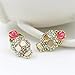 ShungHO Chic Women Earring Stud Skull Rose Rhinestones Nail Jewelry