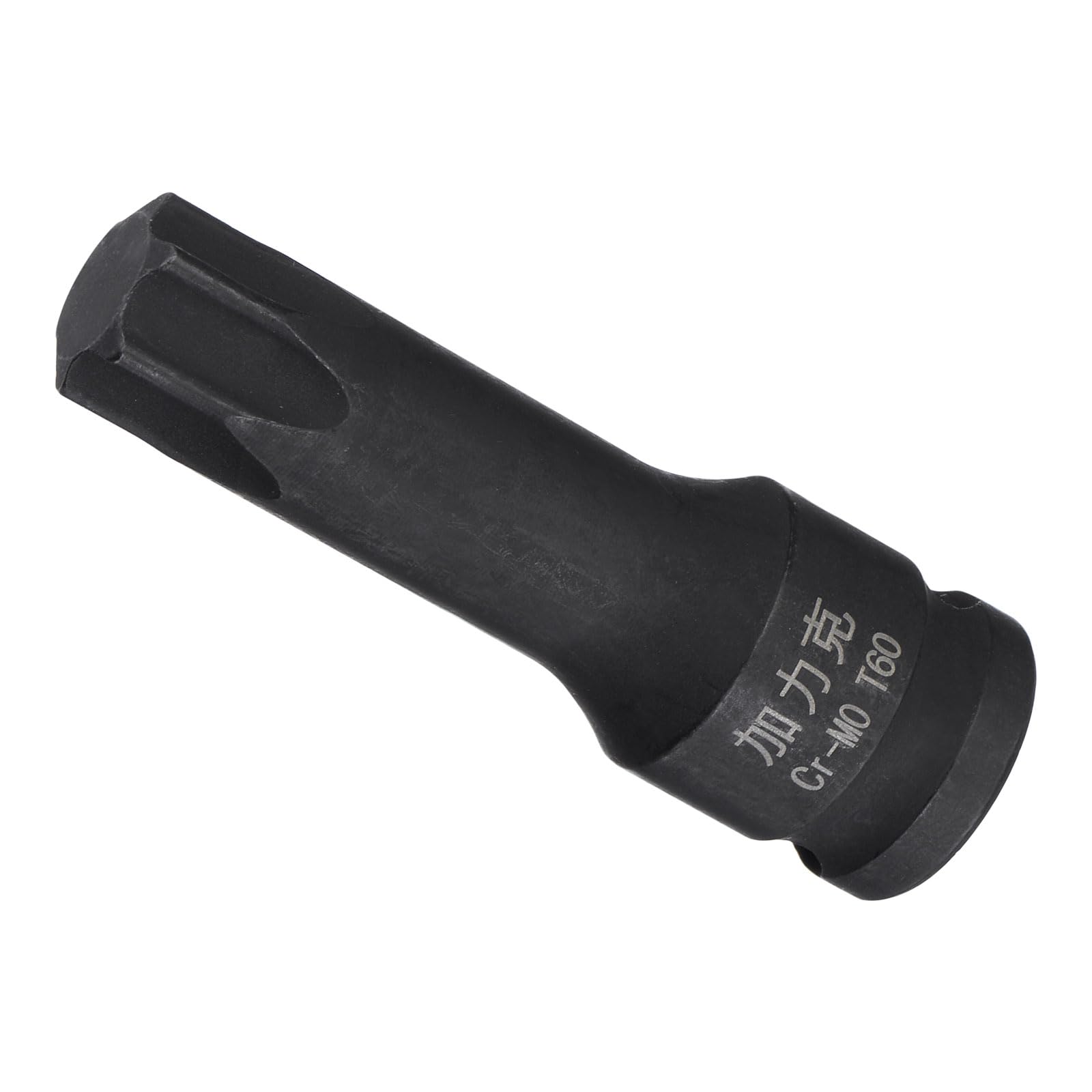 CoCud Impact Torx Bit Socket, T60 3/8" Square Drive 60mm Length, CR-MO Chamfer Design Pin Hole 6 Point Star Socket Bit - (Applications: for Automotive Repair)