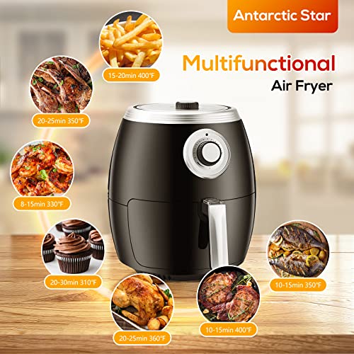 Antarctic Star Air Fryer,6 Quart (5.6 Liter) Electric Hot Air Fryers with Knob Control, Auto