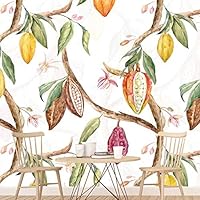 Wall Mural Flowers and Leaves Removable Self-Adhesive Wallpaper Wall Decoration for Bedroom Living Room - 66x96 inches