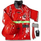 Child's Halloween Fireman Role Play Dress up Costume Set and Accessories