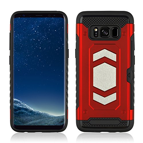 Samsung Galaxy S8 Plus/S8 Wallet Case, Slim Armor Shockproof Heavy Duty Protection Dual Layer TPU&PC Hybrid Case Cover with Card Slot Car Mount Holder Thin Case for Galaxy S8 (2, Galaxy S8)