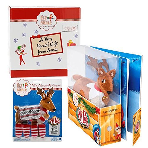 Buy Elf on the Shelf Reindeer Pet with Polar Patterned Christmas Outfit and Gift Box Online at