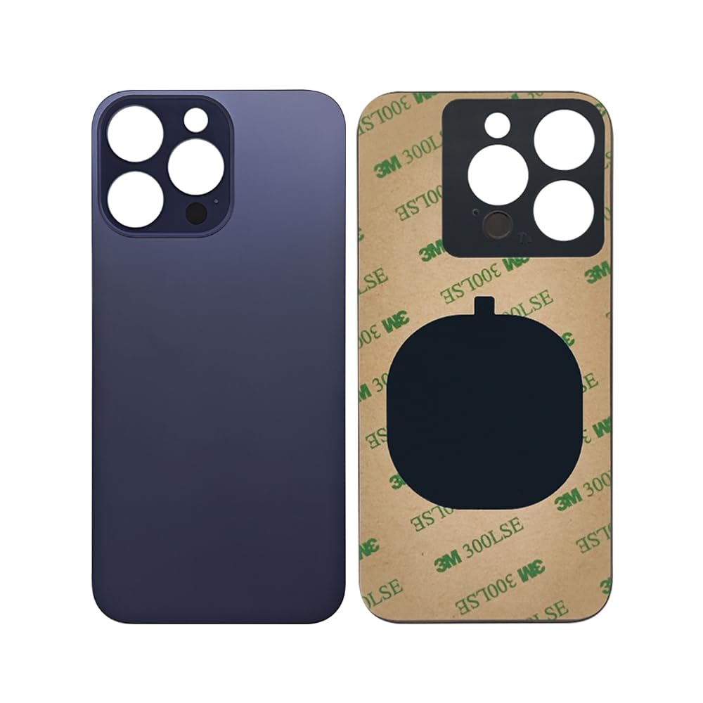 Photo 1 of 1Pcs/Lot Battery Cover Glass for iPhone 14 Pro Max Back Housing Replacement with Small Parts Metal Plate Magnetic for iPhone 14PM 2in1 Big Hole Back Glass Rear Door Case (Purple)