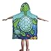 Dawhud Direct Turtle & Friends Poncho Beach Towel with Hood - Fun and Functional Kids Towel for Bath, Pool, and Beach - Machine Washable and Durable - Ages 1-10 (Various Designs)